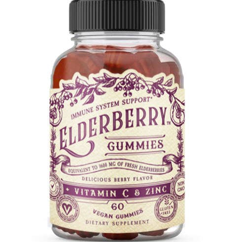 Elderberry Gummies with Zinc + Vitamin C- 60 CT