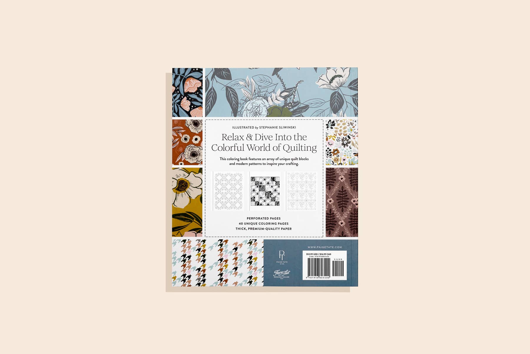Modern Quilting Coloring Book: Adult Coloring Book (Spring)