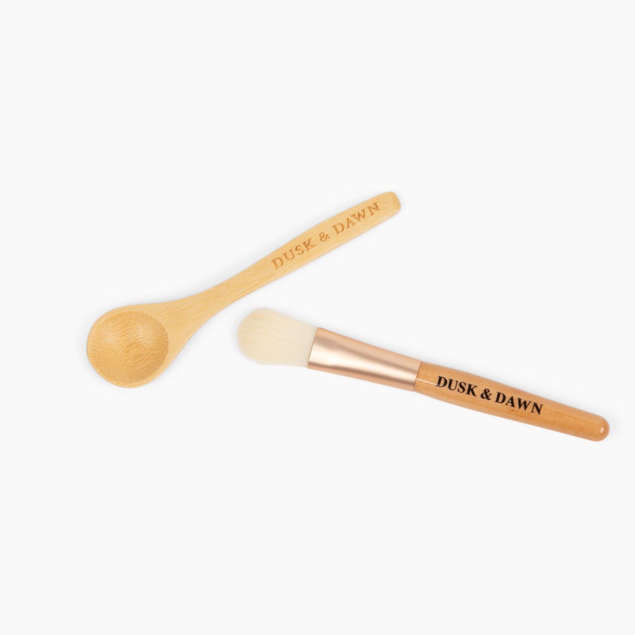 Brush + Spoon Set for Clay Mask Application - Skincare Tools