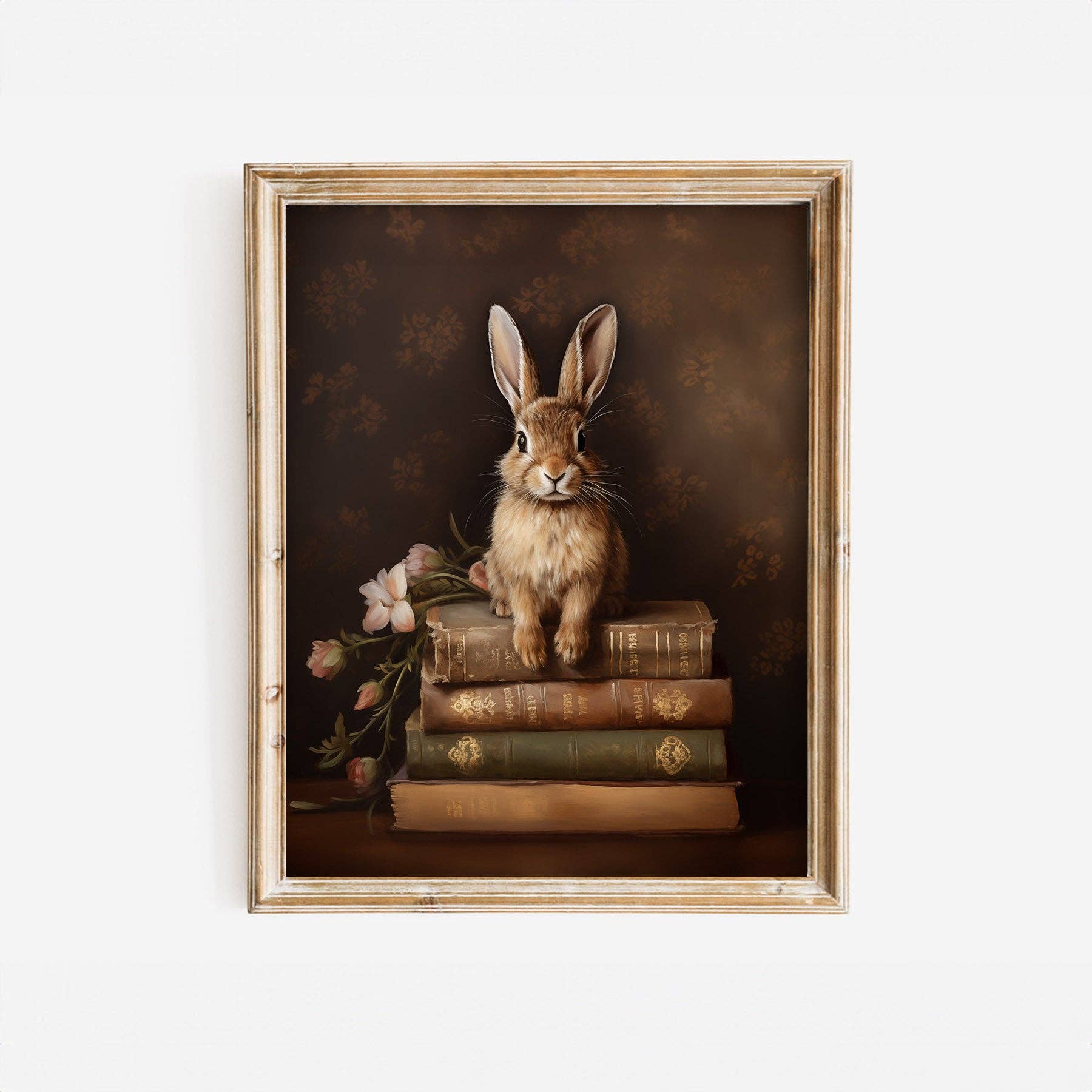 Bunny On Books Still Life Art Print