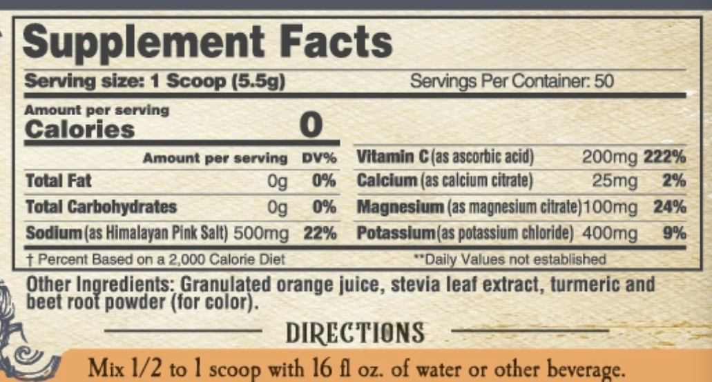 Clean Hydration Electrolytes-Orange
