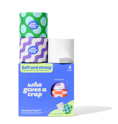 100% Recycled Toilet Paper - Retail 4 Pack (6/case)