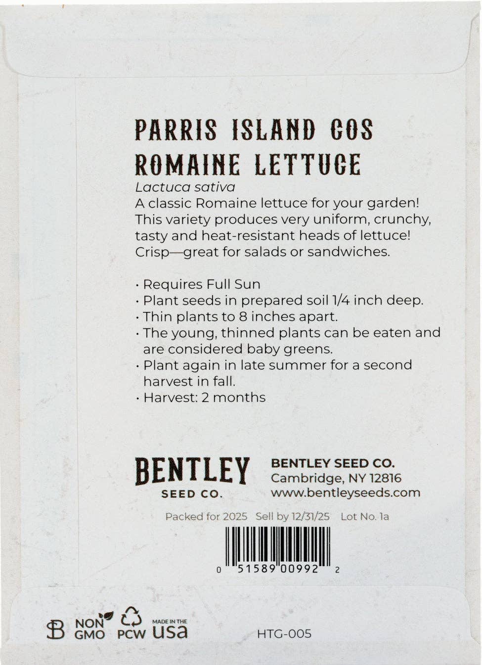 Lettuce-Parris Island Romaine 1949